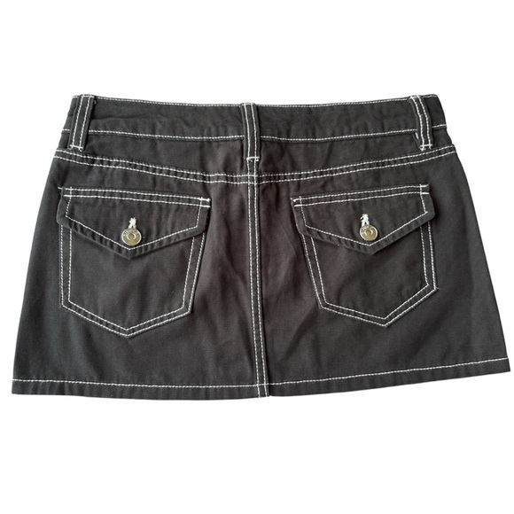 NWT Divided By H&M Woman’s 2 Black Denim Mimi Skirt With White Stitching - Picture 2 of 7